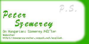 peter szemerey business card